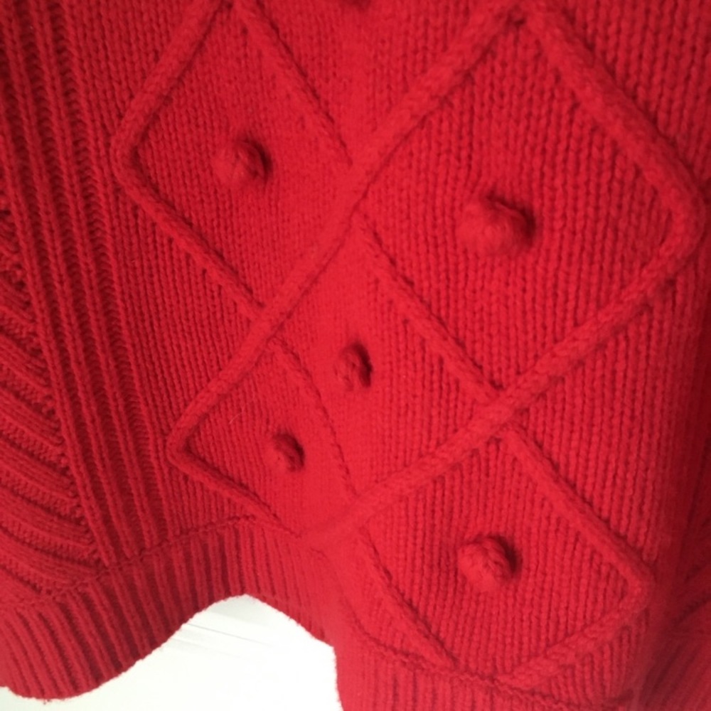 J. Crew Hawthorne Cable Knit Pom-Pom Sweater XL - Picture 7 of 9